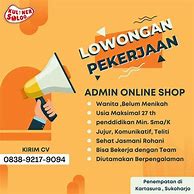 Lowongan Admin Slot 2022 Jakarta Pusat Jawa Timur